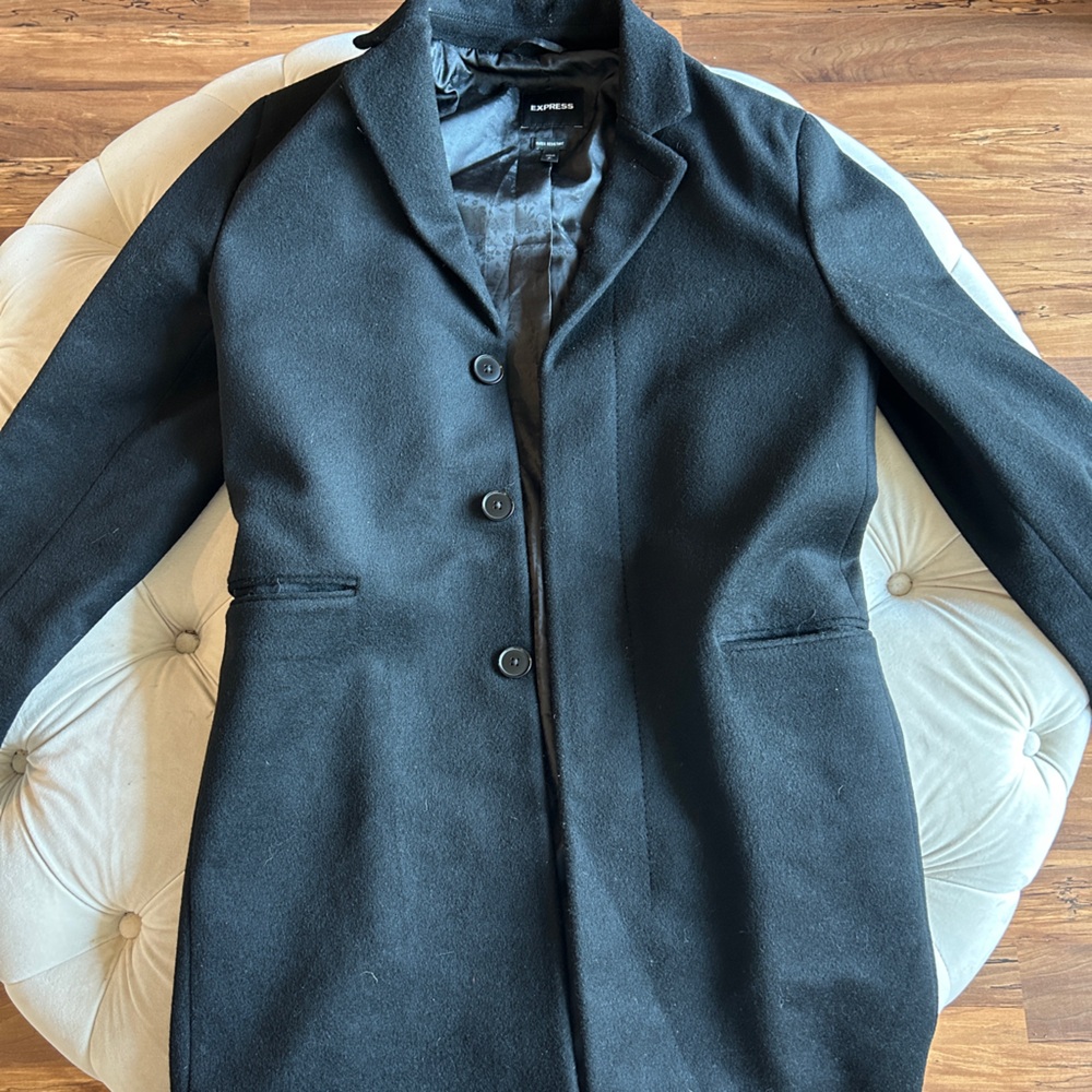Express Men's Black Trench Coat chest size 36-38